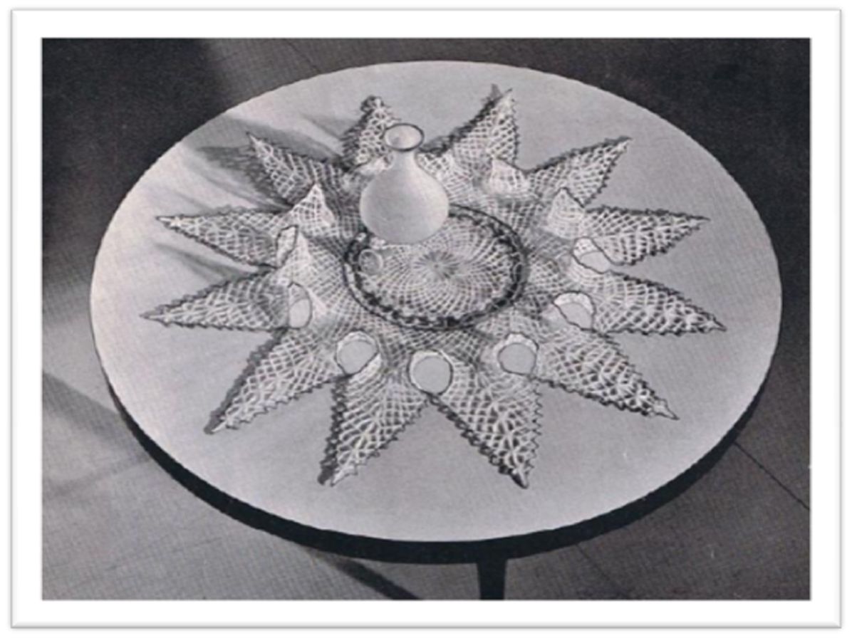 PATTERN #2613 LARGE STARCHED OCTOPUS DOILY VINTAGE CROCHET