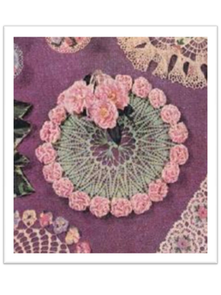 PATTERN #2615 CARNATION LEI DOILY VINTAGE CROCHET