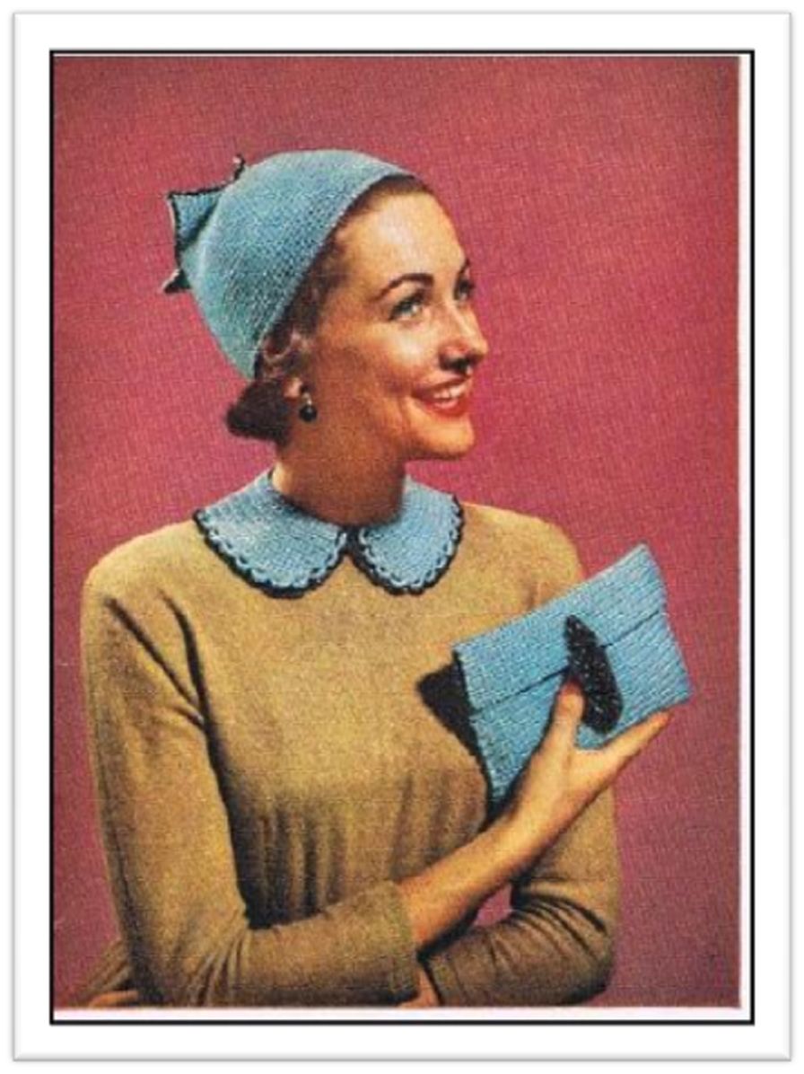 PATTERN #2619 HAT, BAG AND COLLAR SET VINTAGE CROCHET
