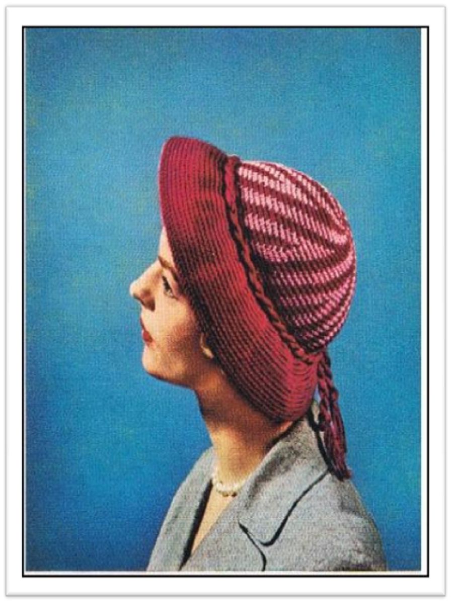 PATTERN #2620 STRIPED HAT VINTAGE CROCHET