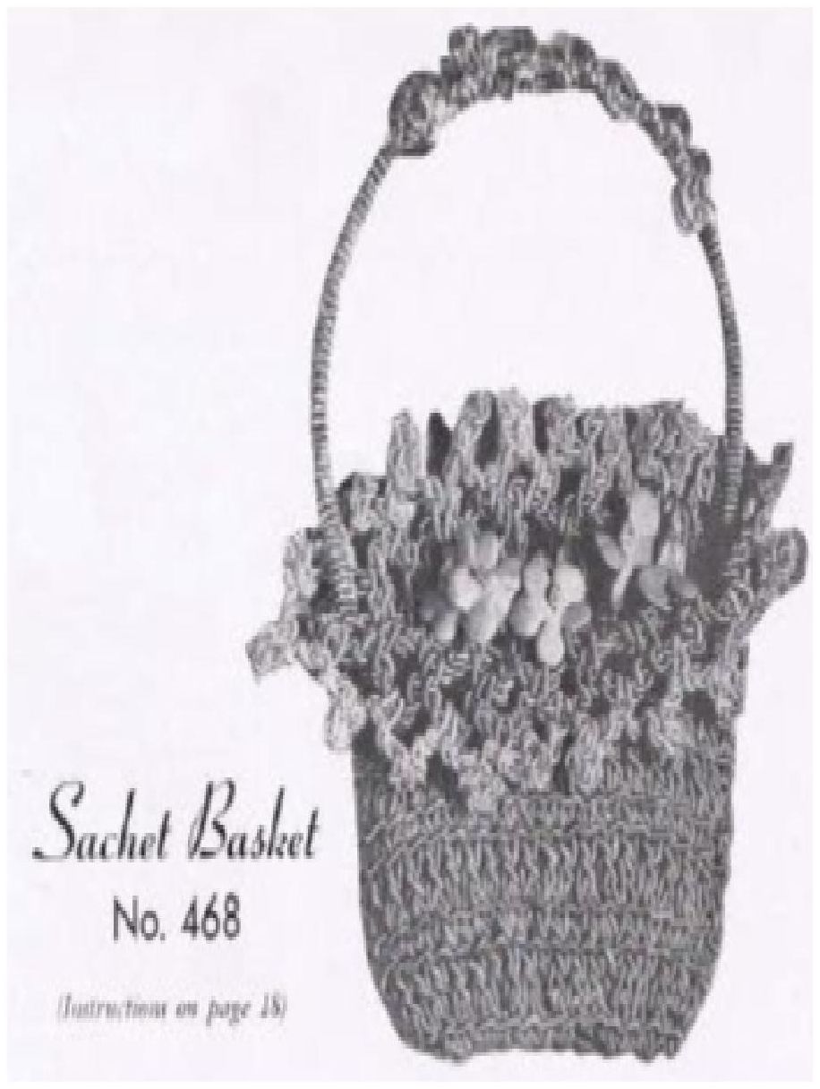 PATTERN #0733 SACHET BASKET VINTAGE CROCHET