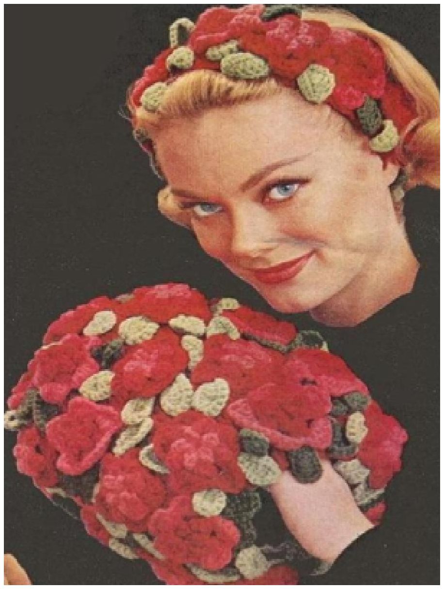 PATTERN #0870 ROSE HEADBAND AND MUFF VINTAGE KNITTING