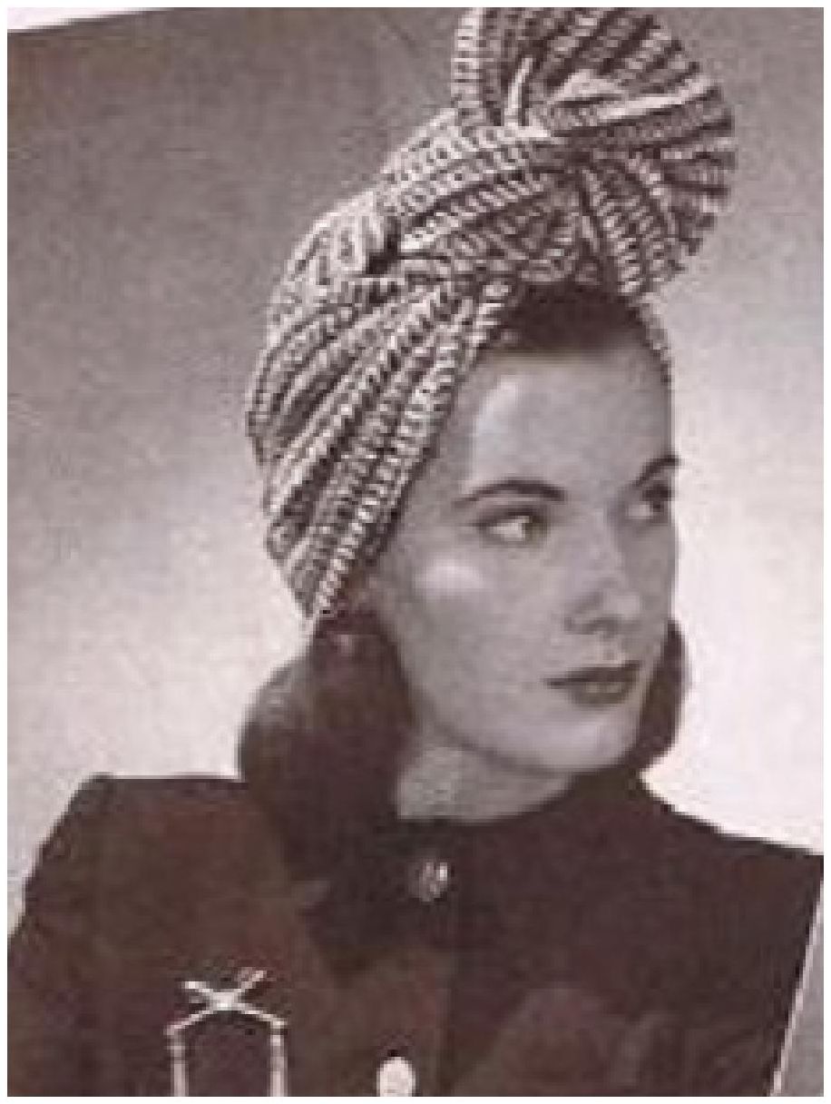 PATTERN #0875 STRIPED TURBAN VINTAGE CROCHET