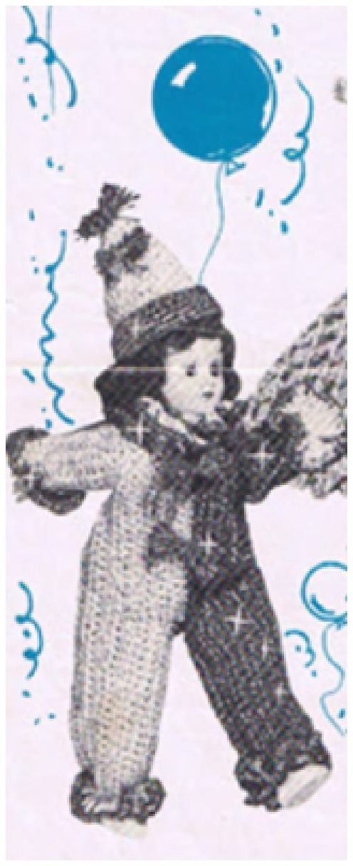 PATTERN #0965 CLOWN DOLL VINTAGE CROCHET