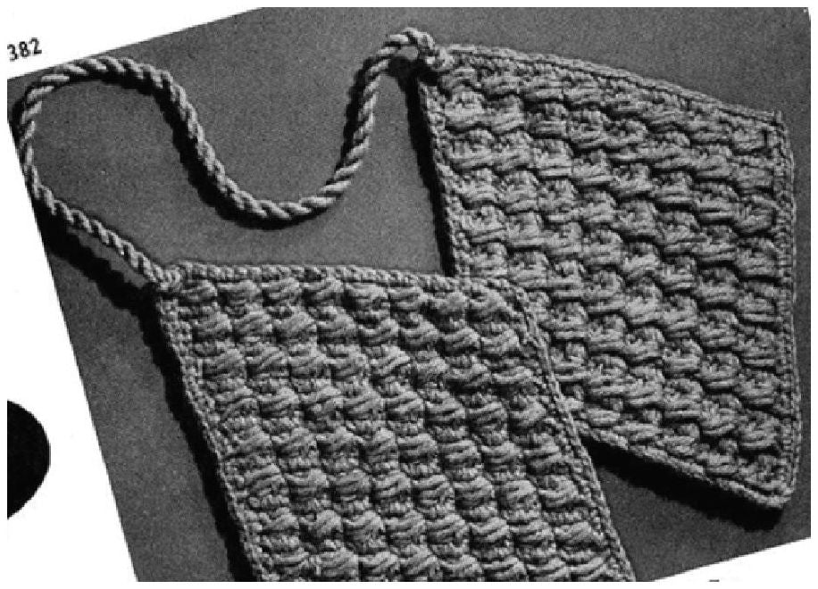 PATTERN #1050 TWIN POTHOLDERS VINTAGE CROCHET
