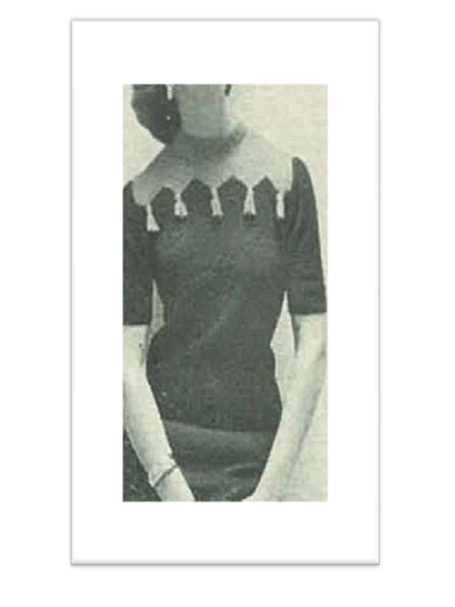 PATTERN #1074 TASSEL YOKE BLOUSE VINTAGE KNITTING