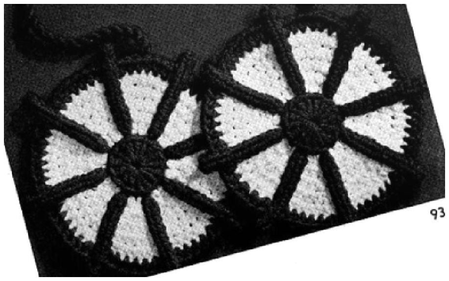 PATTERN #1080 WHEEL POT HOLDER VINTAGE CROCHET