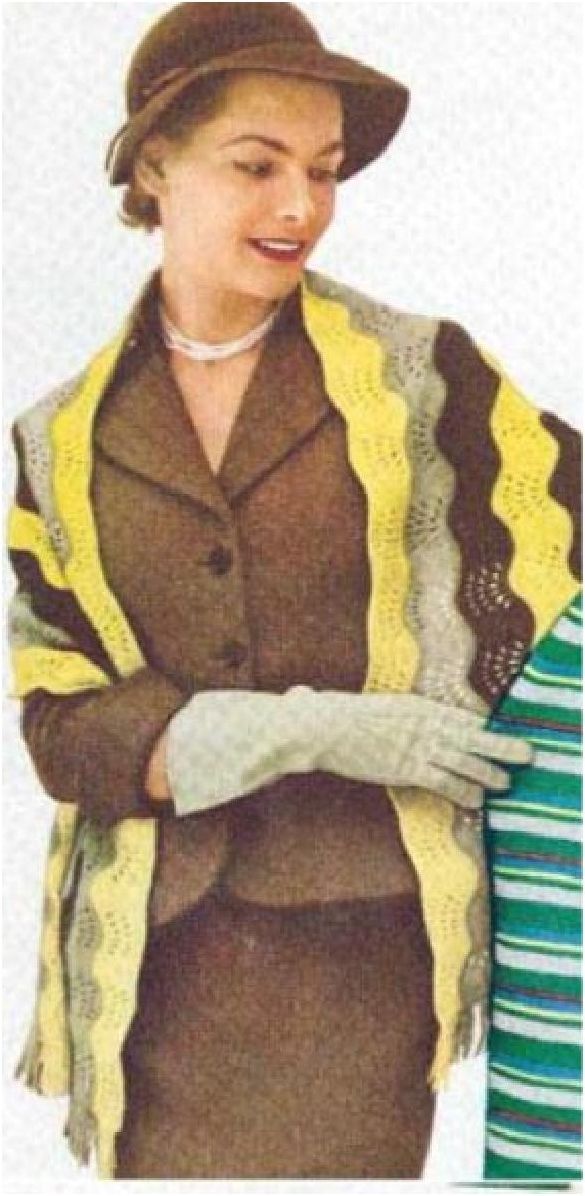 PATTERN #1286 PARK AVENUE SHAWL VINTAGE KNITTING