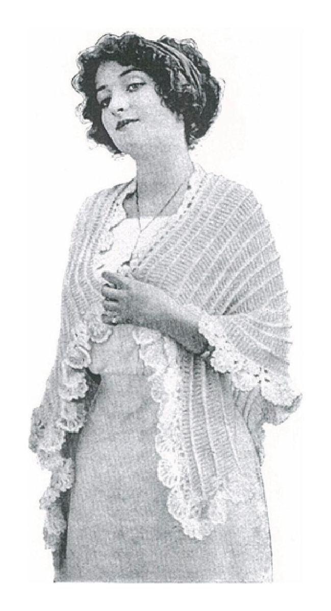 PATTERN #1289 MT. VERNON SHAWL VINTAGE CROCHET