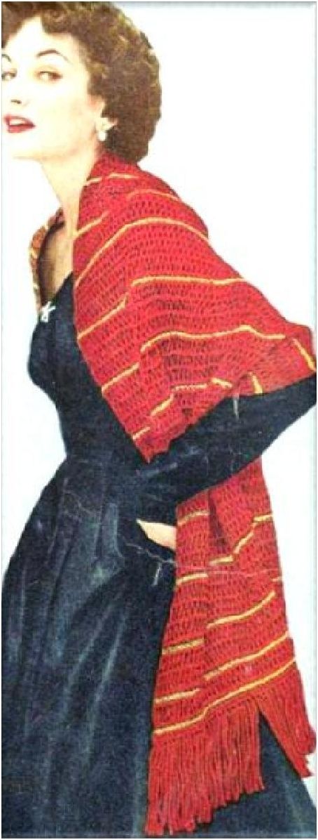 PATTERN #1290 PLAZA SHAWL VINTAGE KNITTING