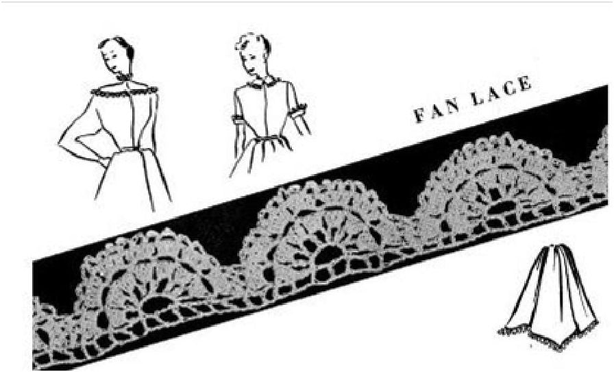PATTERN #1295 FAN LACE VINTAGE CROCHET