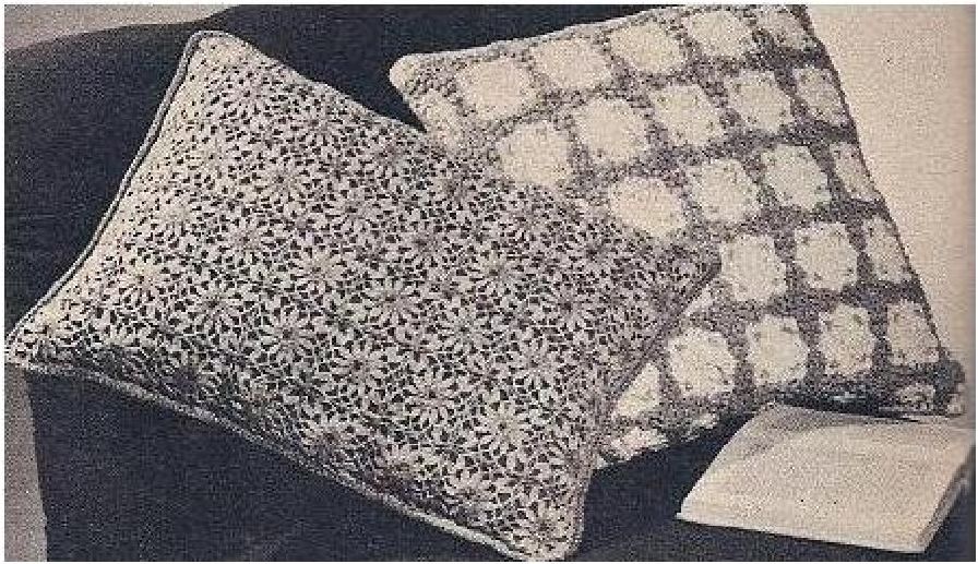 PATTERN #1297 POPCORN STITCH PILLOW VINTAGE CROCHET
