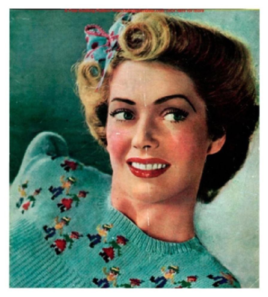 PATTERN #1377 HAPPY SWEATER VINTAGE KNITTING