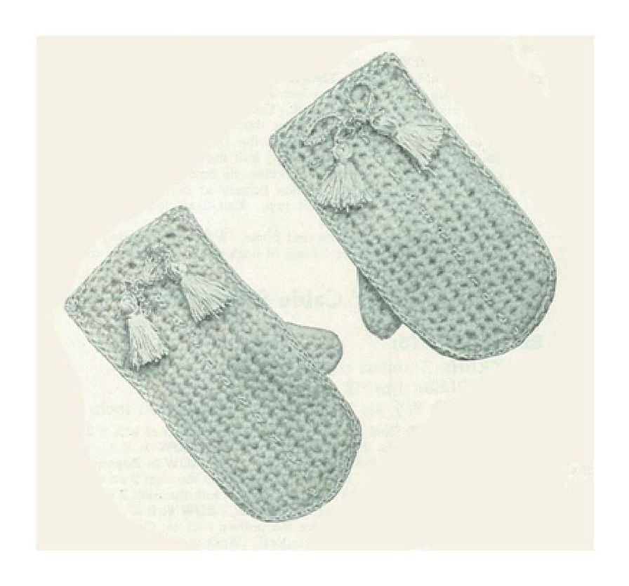 PATTERN #1397 CHILD'S CROCHET MITTENS VINTAGE CROCHET