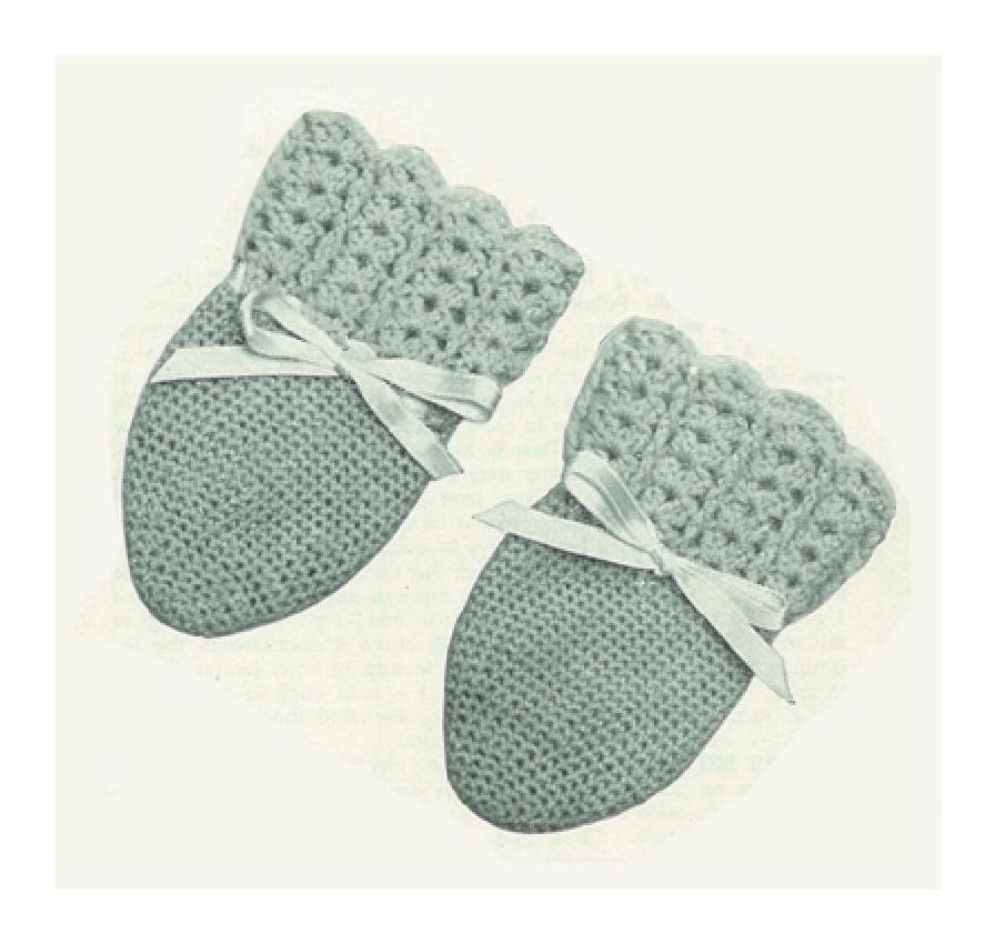 PATTERN #1398 INFANTS MITTENS VINTAGE CROCHET