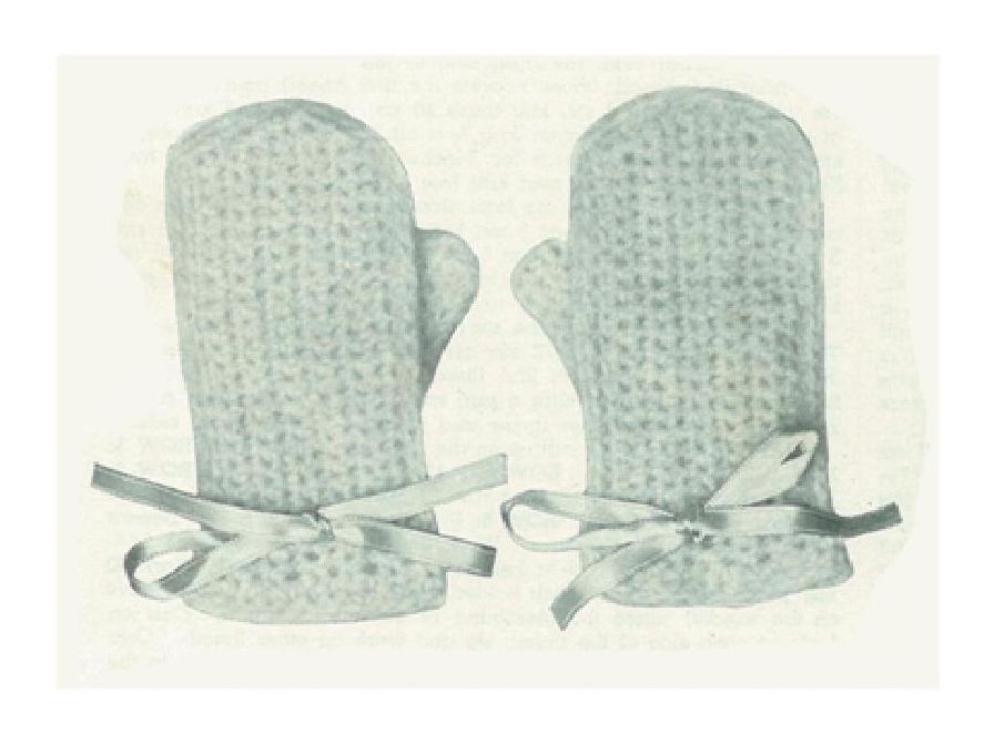 PATTERN #1399 ANGORA MITTENS VINTAGE CROCHET