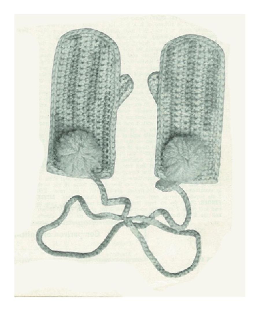 PATTERN #1400 CHILD'S CROCHET MITTENS VINTAGE KNITTING