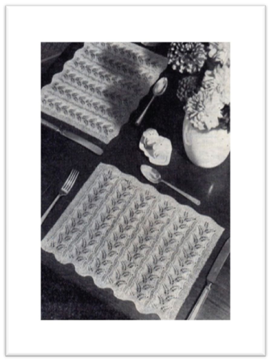 PATTERN #1763 LACE PLACEMAT VINTAGE KNITTING