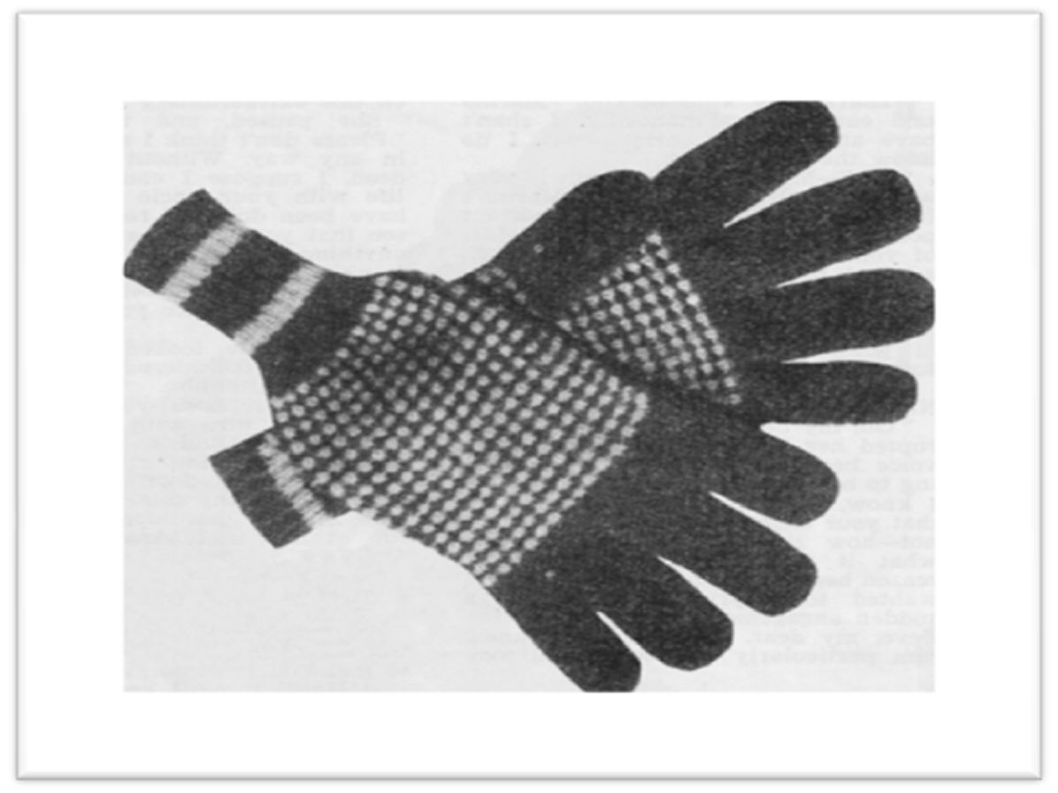 PATTERN #1764 MEN'S GLOVES ON 4 NEEDLES VINTAGE KNITTING