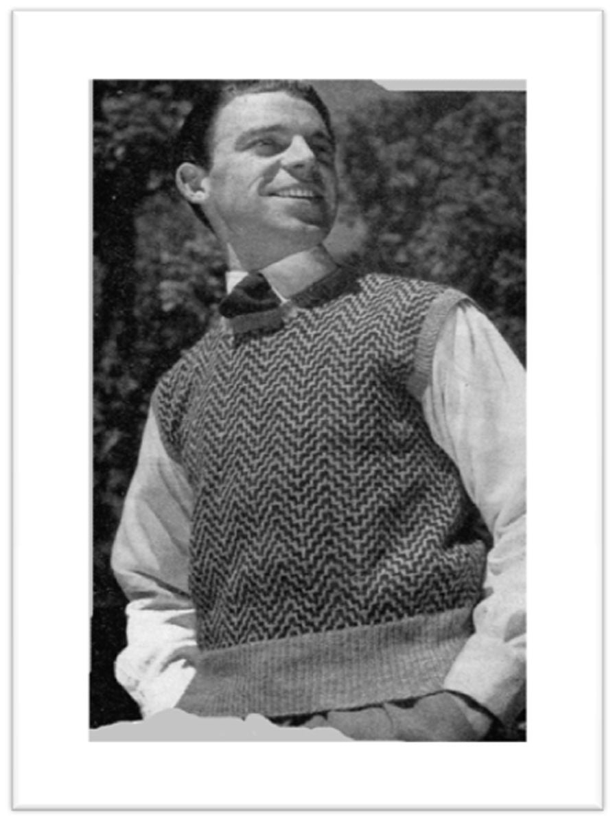 PATTERN #1767 MAN'S PULLOVER VINTAGE KNITTING