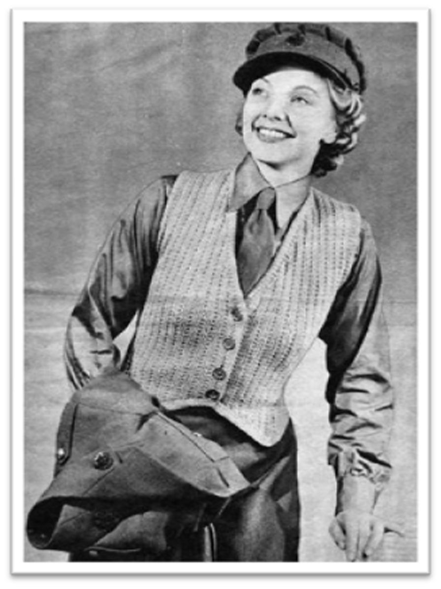 PATTERN #1771 LADY WAIST COAT VINTAGE KNITTING