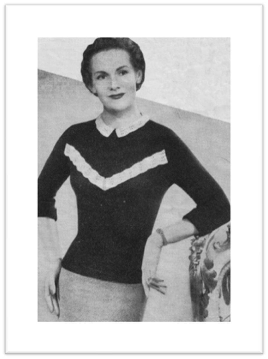 PATTERN #1779 LADIES LACE DETAIL JUMPER VINTAGE KNITTING