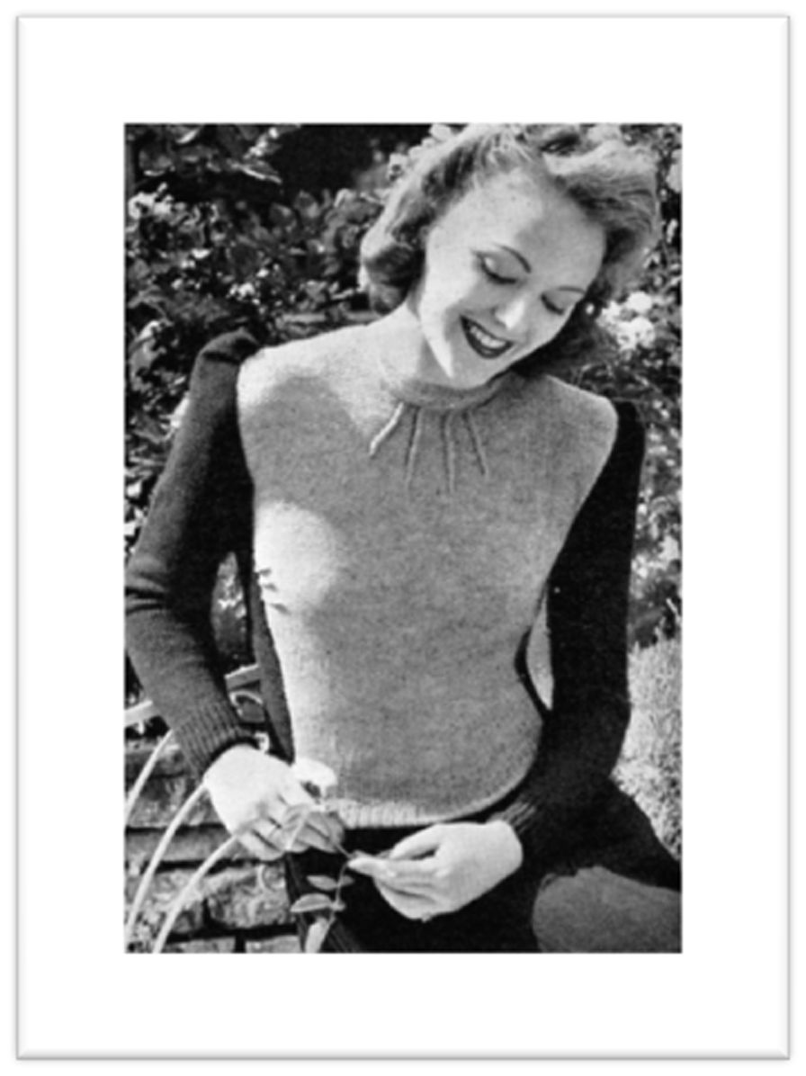 PATTERN #1780 AFTERNOON JUMPER WITH CONTRASTING VEST VINTAGE KNITTING
