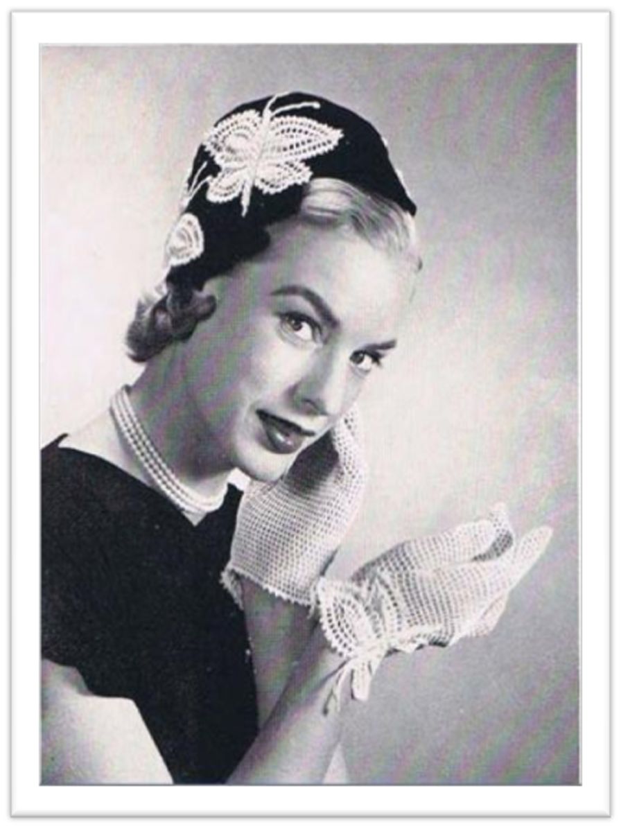 PATTERN #1794 HAT AND GLOVES VINTAGE CROCHET