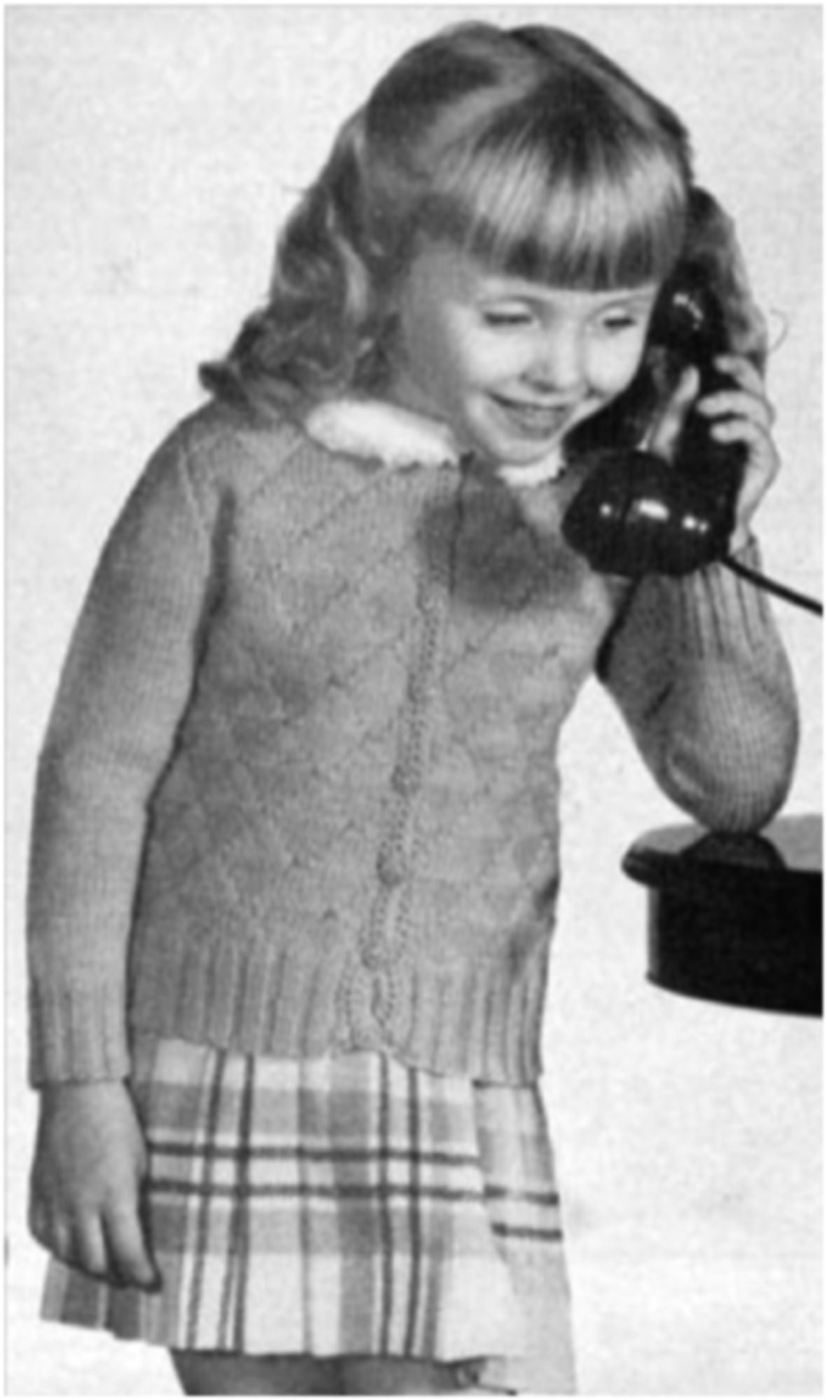 PATTERN #1800 GIRL'S CARDIGAN SWEATER VINTAGE KNITTING