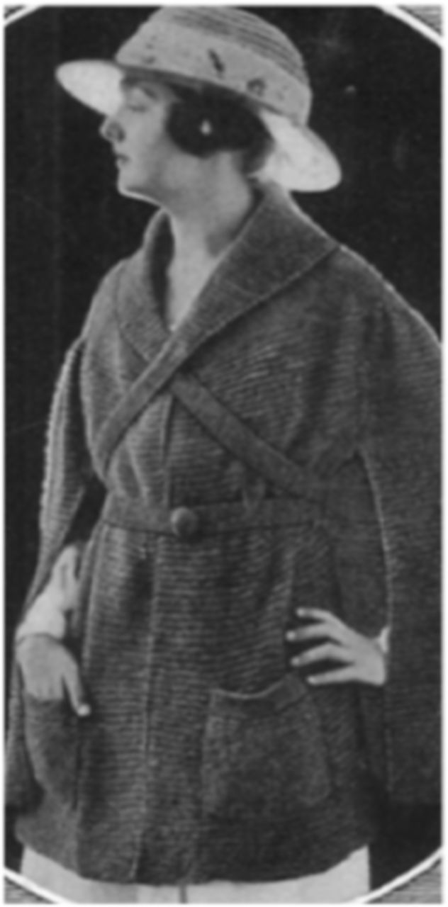 PATTERN #1815 KNITTED SPORT CAPE VINTAGE KNITTING