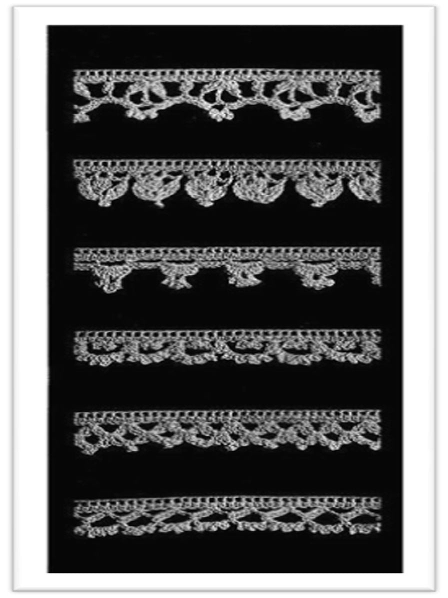 PATTERN #1832 CROCHETED EDGINGS VINTAGE CROCHET