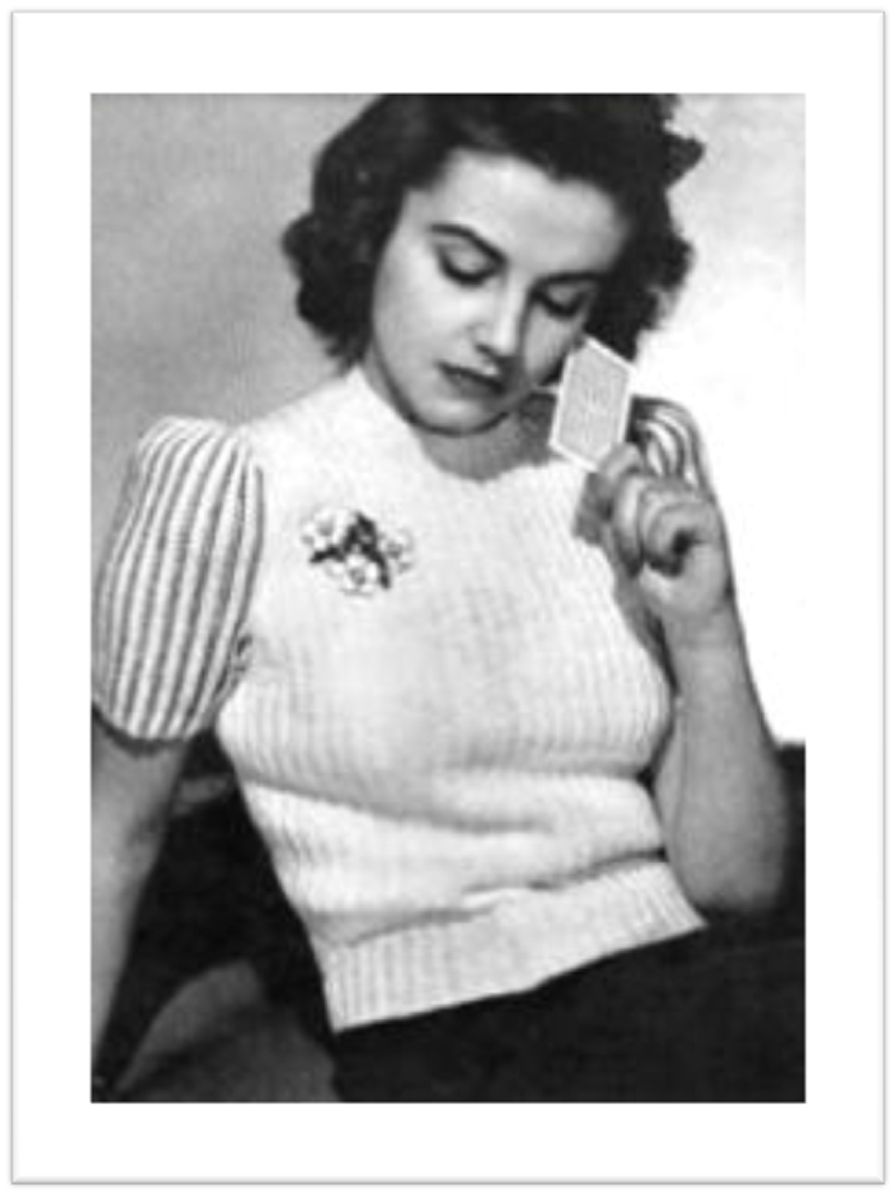 PATTERN #1841 RIBBED PULLOVER VINTAGE KNITTING