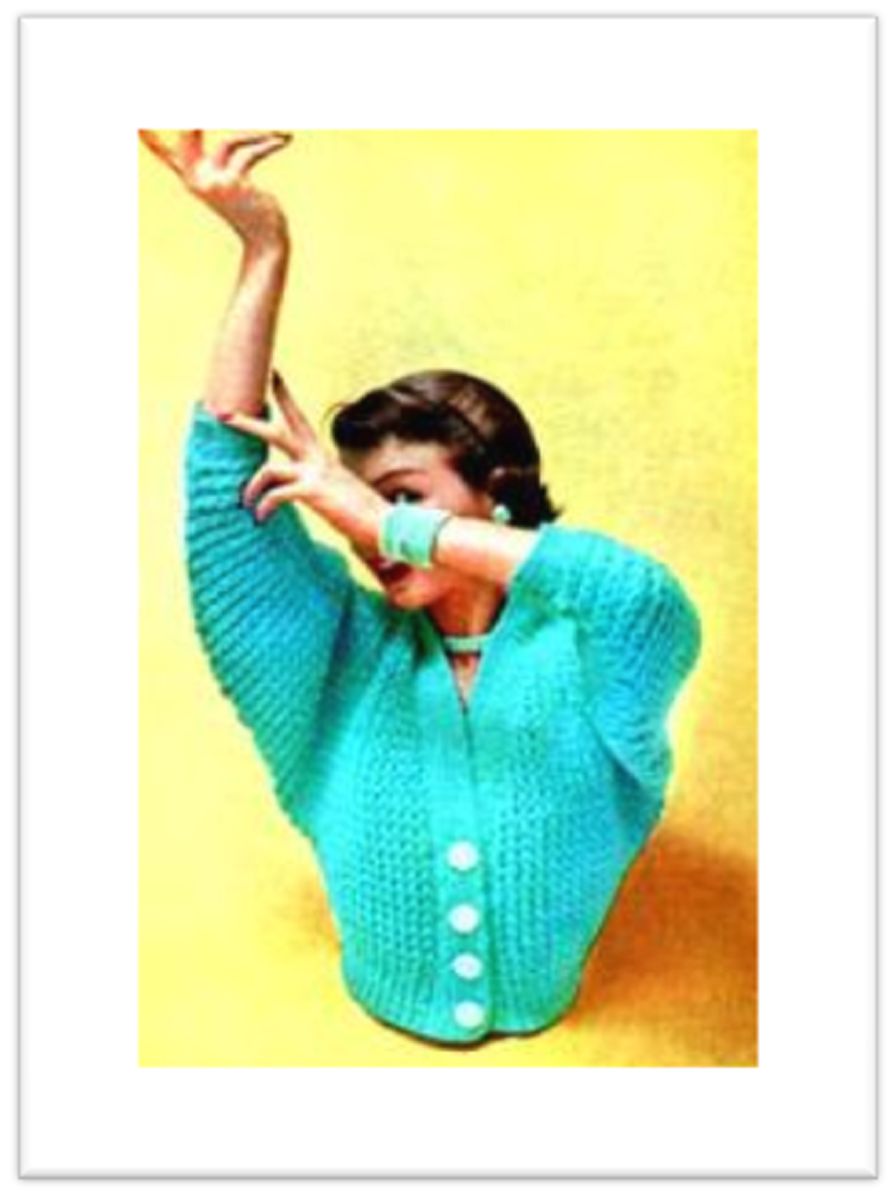 PATTERN #1853 THE BAT WING BULKY VINTAGE KNITTING