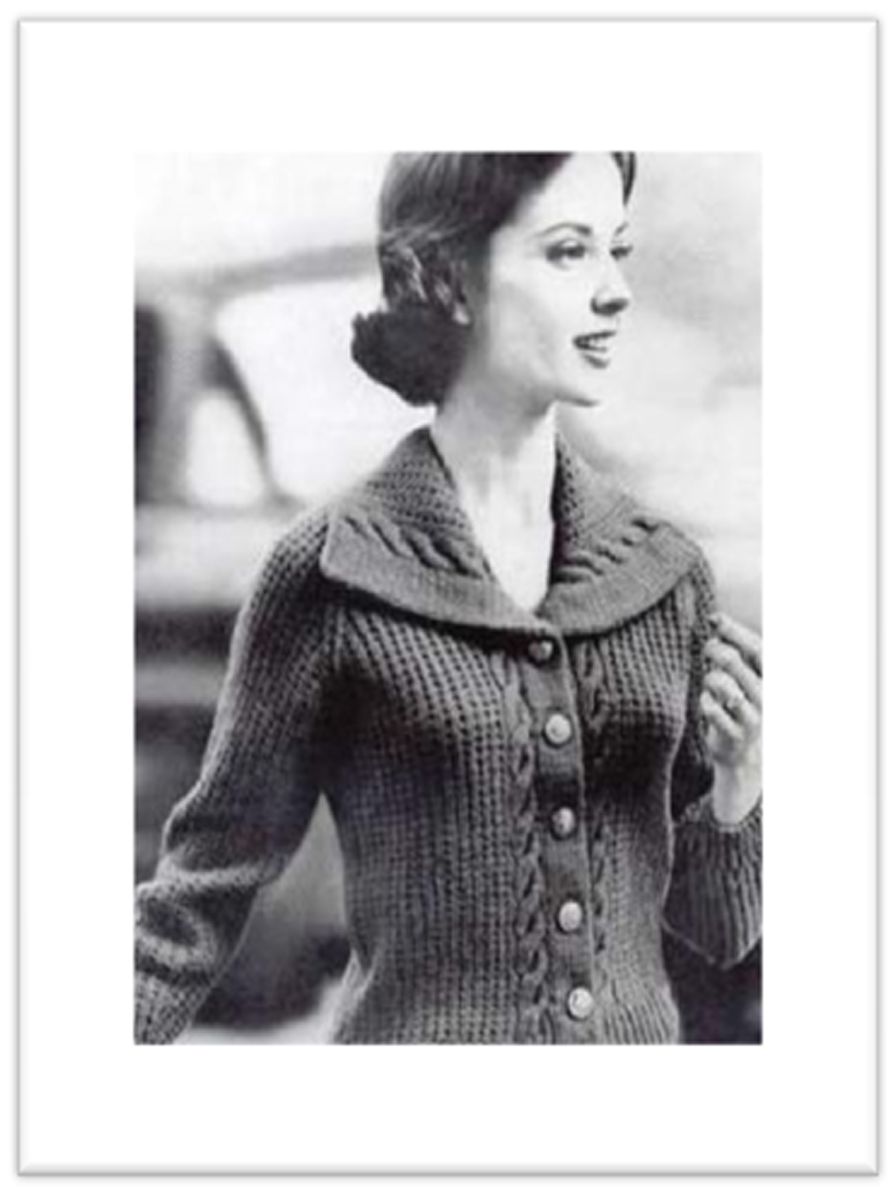 PATTERN #1860 MACKIE CARDIGAN SWEATER VINTAGE KNITTING