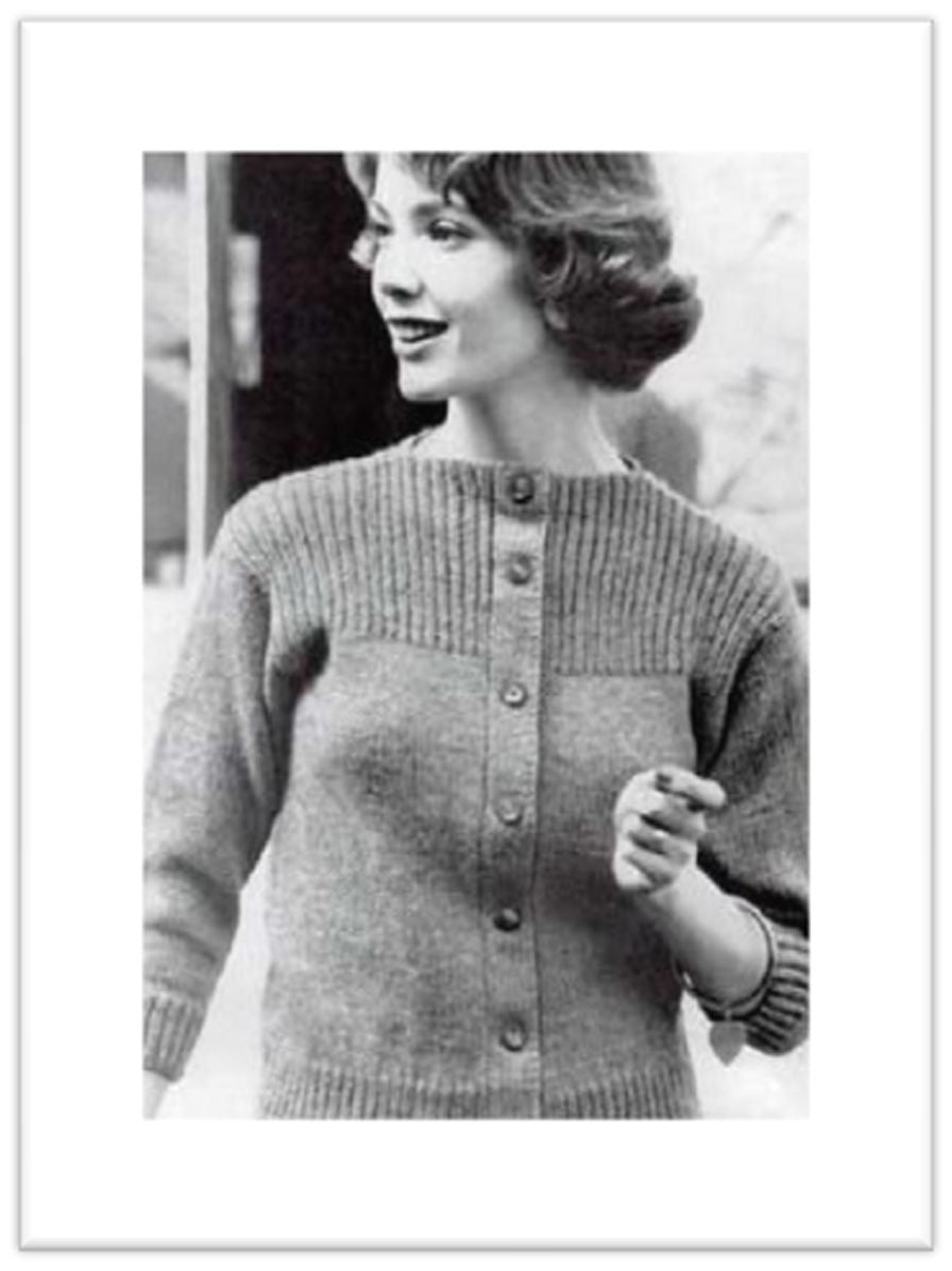 PATTERN #1861 CECE CARDIGAN SWEATER VINTAGE KNITTING