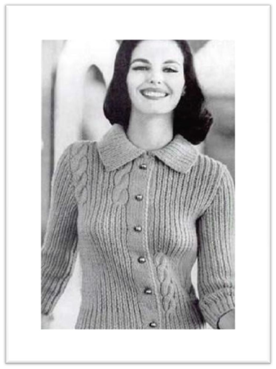 PATTERN #1863 CHARLENE CARDIGAN SWEATER VINTAGE KNITTING