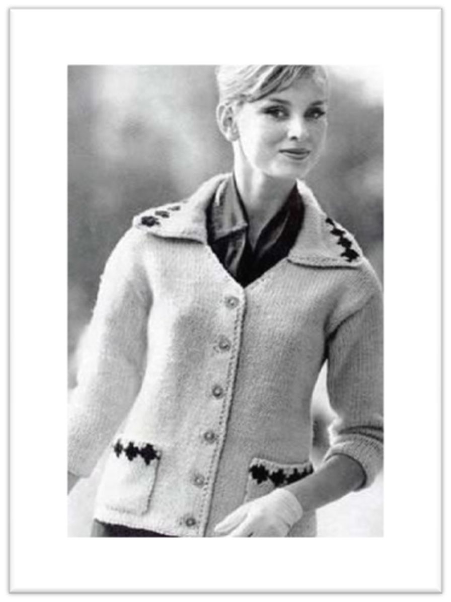 PATTERN #1864 NINA CARDIGAN SWEATER VINTAGE KNITTING