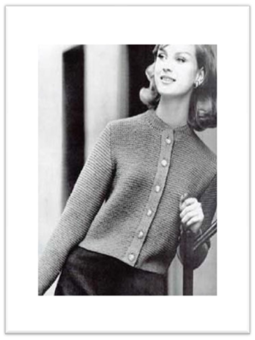PATTERN #1865 LINDEN CARDIGAN SWEATER VINTAGE KNITTING
