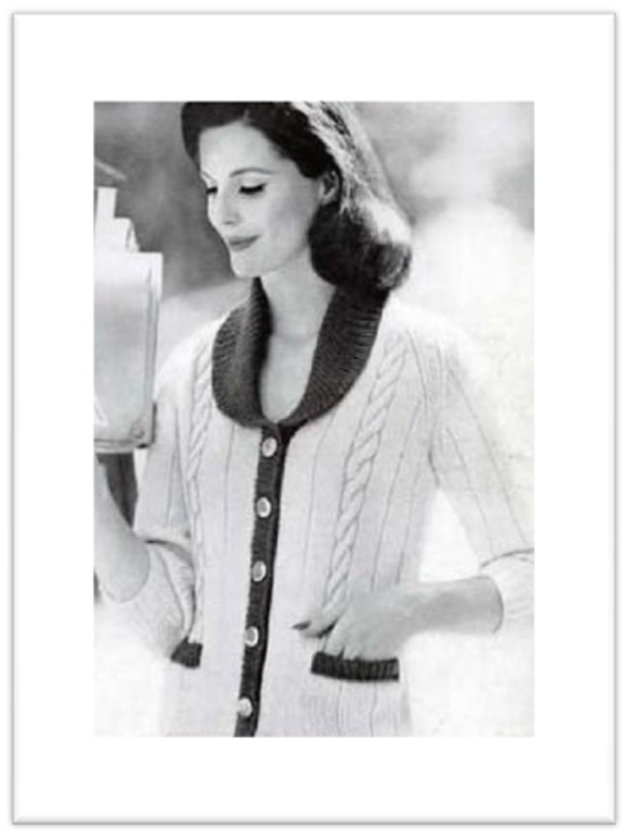 PATTERN #1867 IVY CARDIGAN SWEATER VINTAGE KNITTING