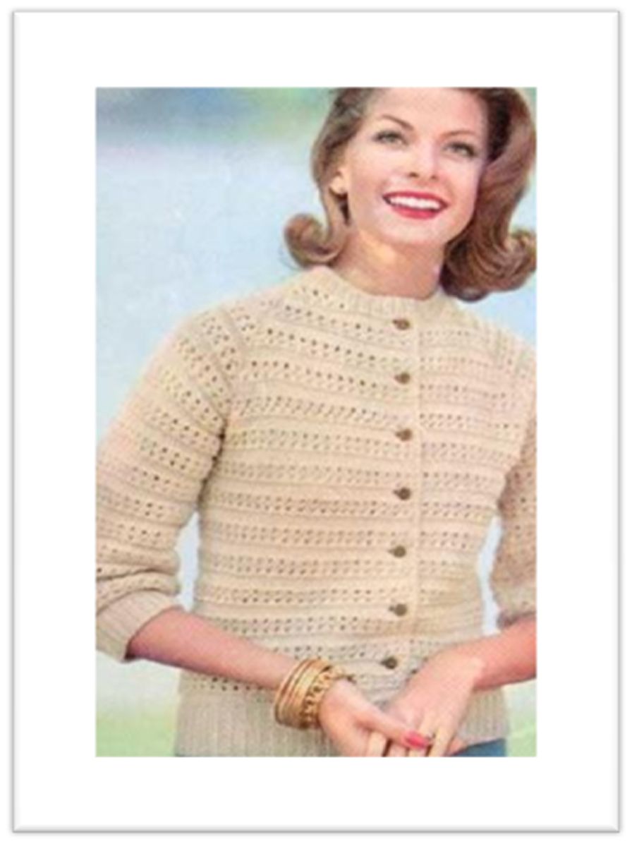 PATTERN #1869 CARDIGAN SWEATER VINTAGE KNITTING