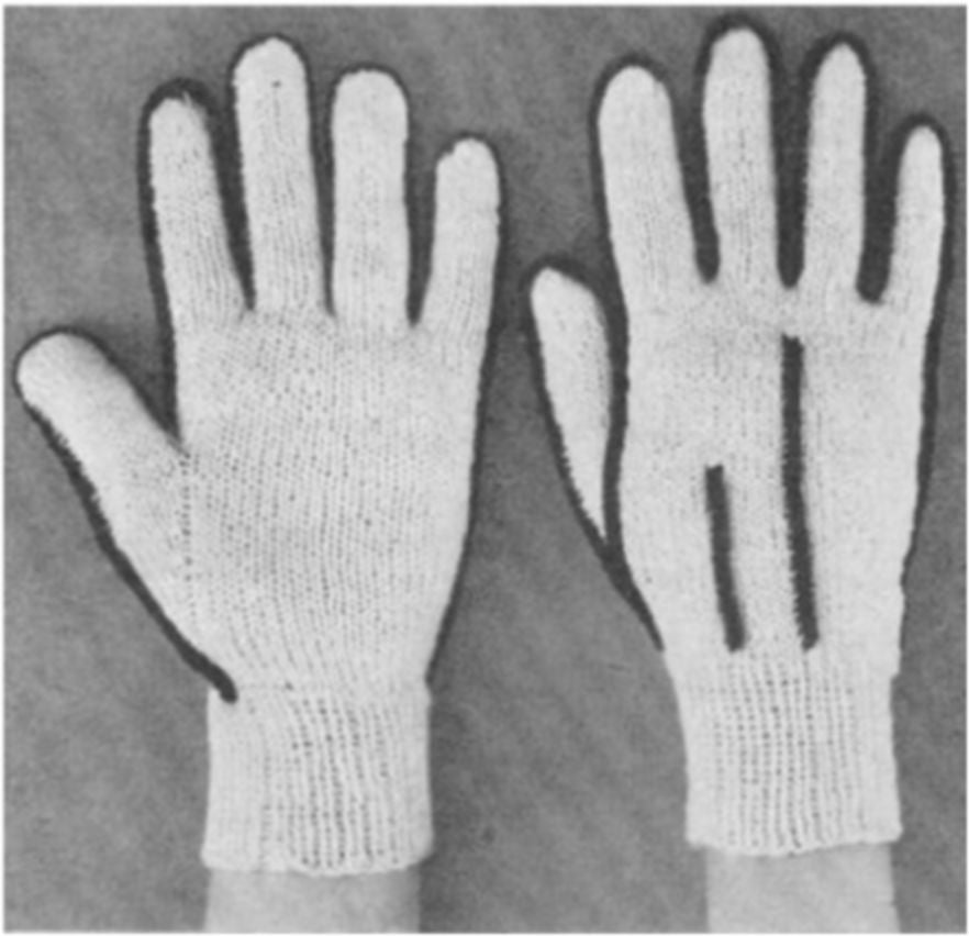 PATTERN #1985 GLOVES WITH CONTRAST VINTAGE KNITTING