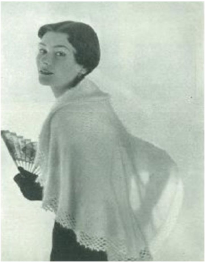 PATTERN #1989 ANGORA SHAWL VINTAGE KNITTING