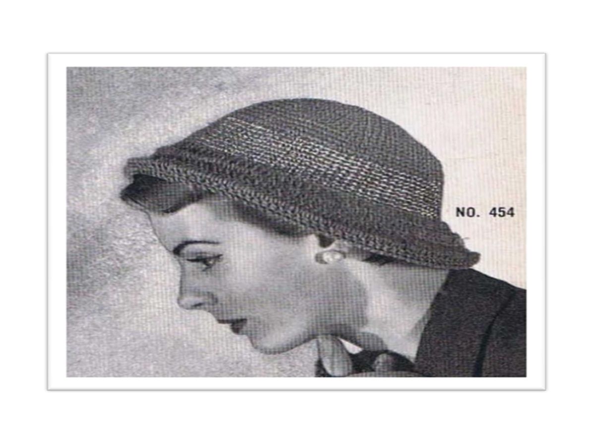PATTERN #2016 GOLD BANDED CLOCHE VINTAGE CROCHET