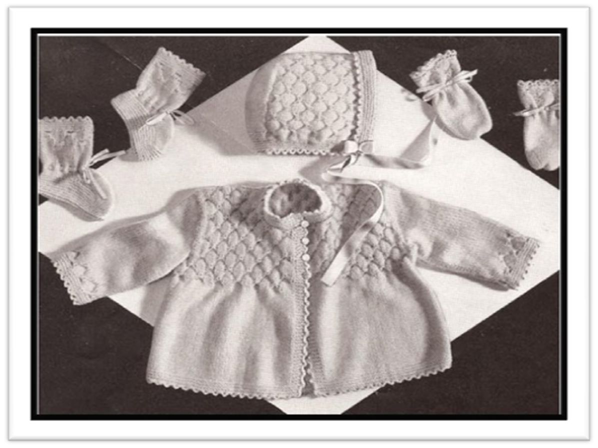 PATTERN #2023 FOUR-PIECE KNITTED BABY SET VINTAGE KNITTING