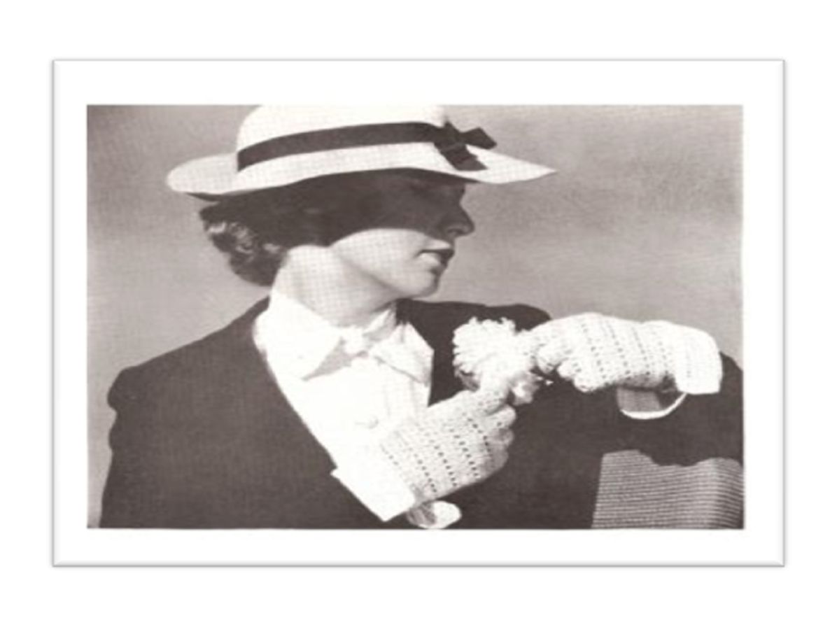 PATTERN #2025 CROCHETED SPORT GLOVE VINTAGE CROCHET