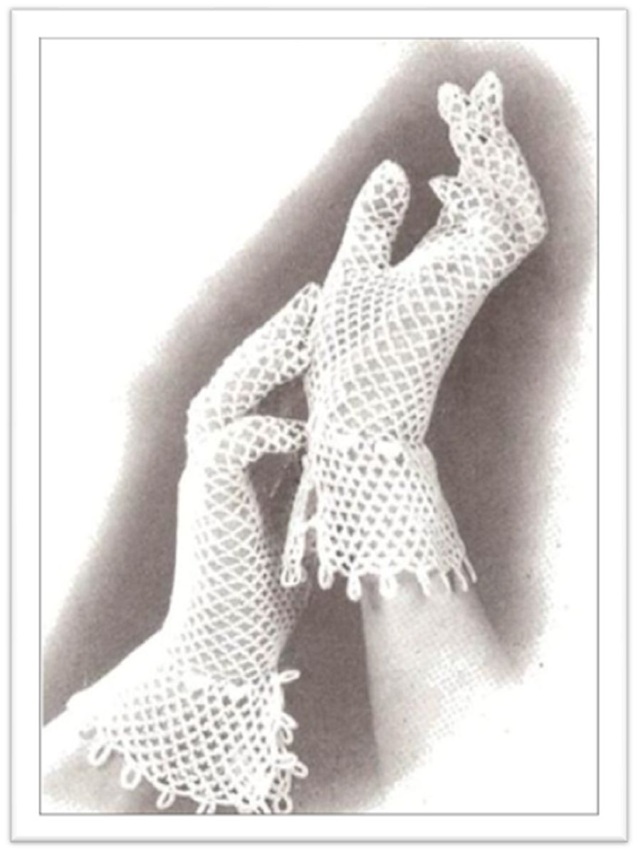 PATTERN #2031 LATTICE LOOP GLOVES VINTAGE CROCHET