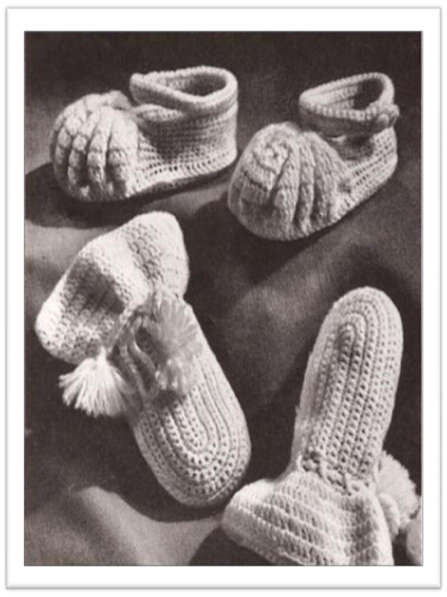 PATTERN #2039 BOOTIES AND MITTENS VINTAGE CROCHET