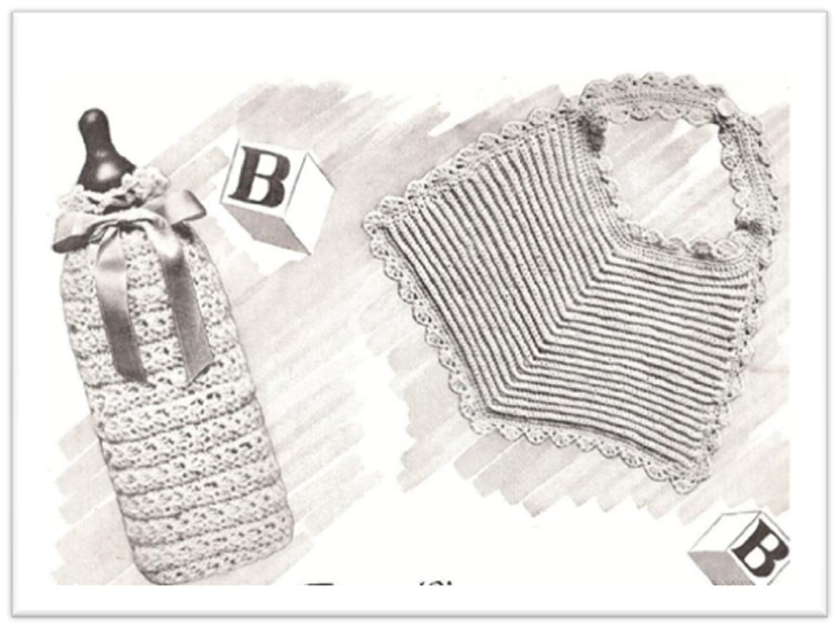 PATTERN #2051 BIB AND BOTTLE. VINTAGE KNITTING