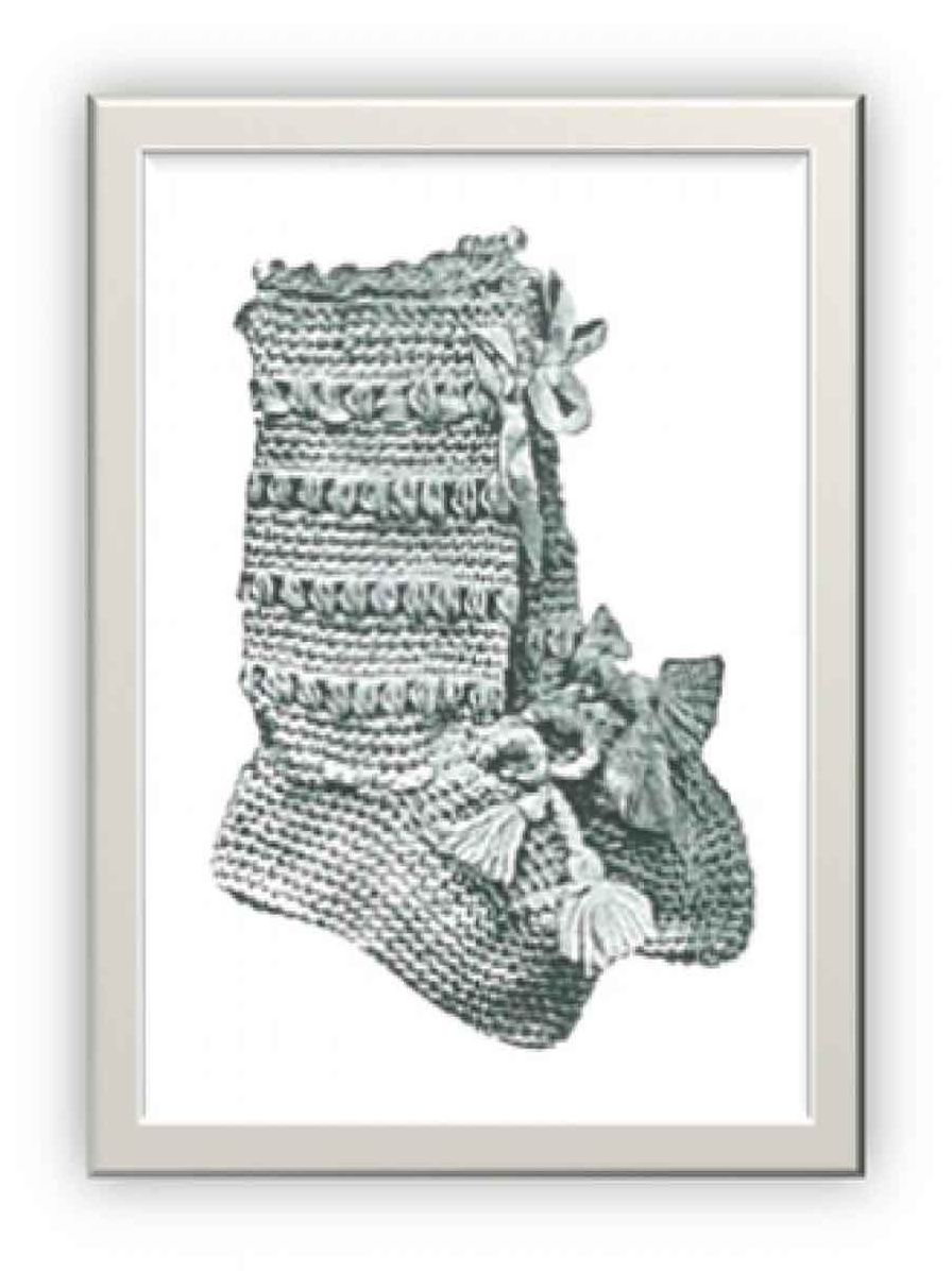 PATTERN #1130 INFANT BOOTIES VINTAGE CROCHET
