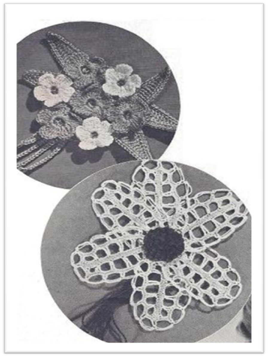 PATTERN #1135 LAPEL FLOWERS VINTAGE CROCHET